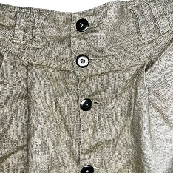 Vintage Gloria Vanderbilt Button-Front Maxi Skirt Size 14 Beige Linen Blend - Picture 2 of 10